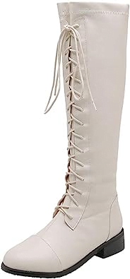 Knee-High Boots with a Lace-Up Front
